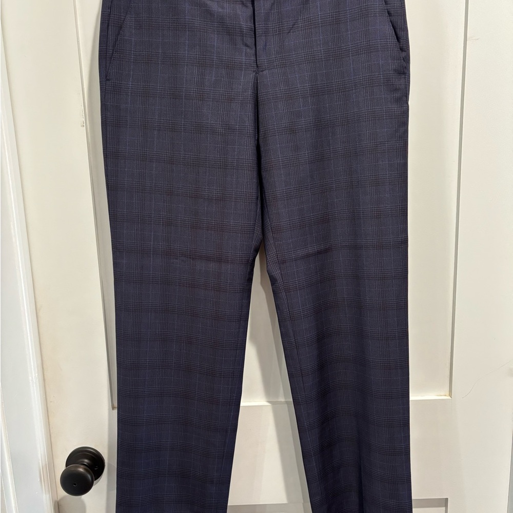 Michael Kors Men's Navy Checkered Dress Pants